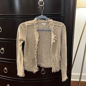 Joie Oatmeal Frayed Cardigan